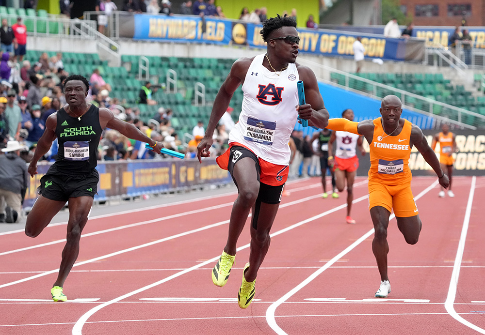 NCAA Men’s 4 x 100 — Auburn Sprints Through Chaos To Repeat