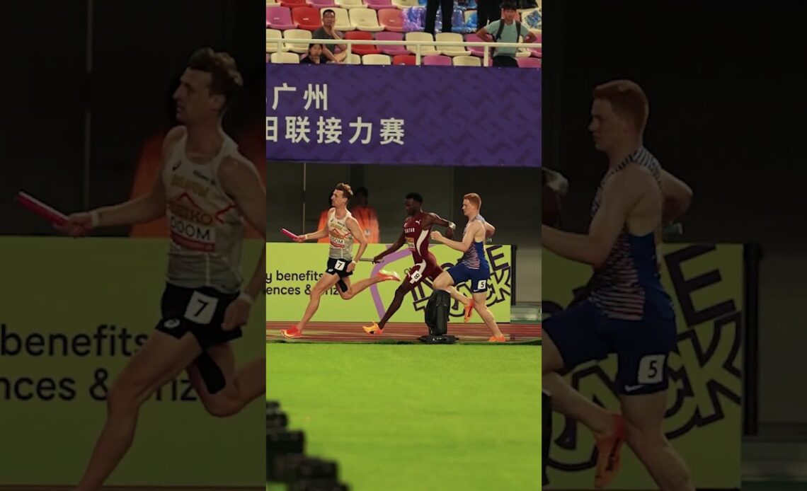 When things go almost wrong 👀 Relay drama in Guangzhou ❗️ #running #china #relays #sports #athlete