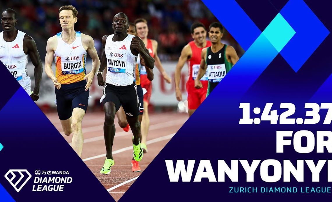 Wanyonyi holds strong in the final stretch of the 800m to win in Zurich | Wanda Diamond League