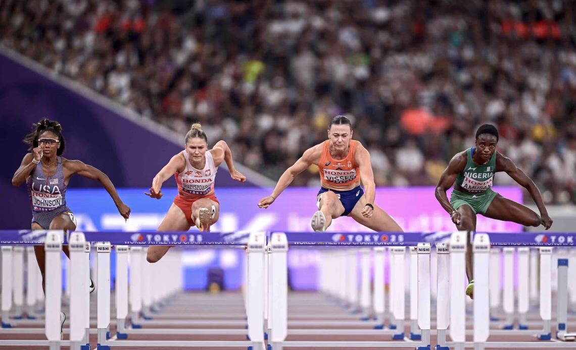 Ditaji Kambundji wins the sprint hurdles