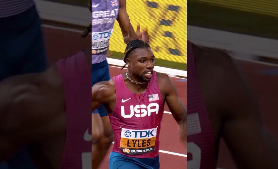 Noah Lyles is defending his triple crown in Tokyo 👑 #worldathleticschamps #usa  #sports
